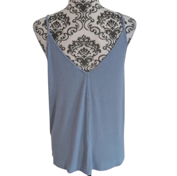 Gentle Fawn Tank Top Double V Neck Light Blue Spaghetti Strap Fairy Y2K Women M - Picture 3 of 10